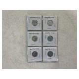 (6) 1943 Steel Lincoln Cents in Holders