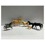 (7) Molded Plastic Horse Figures Including Breyer