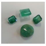 (4) Faceted and Cabochon Emerald Gemstones..4.25 carats