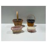 (4) Longaberger Woven Baskets with Liners