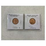 (2) United States Wheat Cents 1956 and 1958