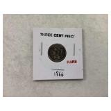1866 Three Cent Piece Nickel