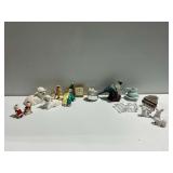 Linden Clock in Brass Case, Lamb Figurines, and Other Home Decor