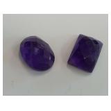 (2) Faceted Amethyst Gemstones, 12.80 Carats Total