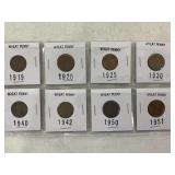 (8) US Lincoln Wheat Cents