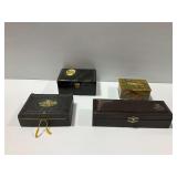 (4) Decorative Storage Boxes With Pictorial Lids