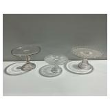 (3) Pressed Glass Cake Stands