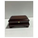 Wooden Jewelry Box with Interior Mirror and Lining