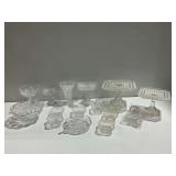 Clear Pressed Glass Tableware with Cake Stands and Bowls