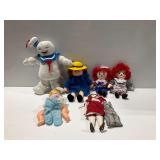 Various Character Dolls and Plush Toys