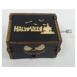 Wooden Hand-Crank Music Box with The Nightmare Before Christmas Imagery