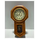 Wooden Regulator Wall Clock with Glass Door
