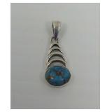 925 Sterling Silver Copper Turquoise Pendant