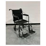 Black Transport Wheelchair with Folding Frame