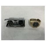 Opera Glasses and Gold Tone Wrist Watch