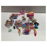 (4) Polly Pocket Dolls with Playset and Accessories