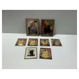 (8) Framed Silhouette and Color Prints Depicting Historical Figures