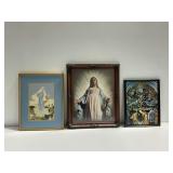 (3) Framed Christian Prints Depicting Mary