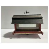 Wooden Barn Style Bird Feeder with Metal Weathervane