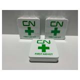 (3) Sealed First Aid Kits with White Metal Cases