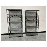 (2) Gray Metal Storage Shelving Units
