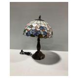 Stained Glass Table Lamp with Floral Motif...works