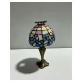 Candle Holder with Stained Glass Shade Lamp