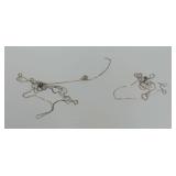 (2) 18 in. Sterling Silver Beaded Necklaces