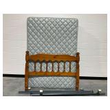Wooden Full Size Headboard with Mattress and Box Spring