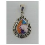925 Sterling Silver Pink Spiny Oyster Pendant