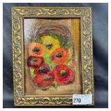 Vintage Oil Painting of Poppies by Nora Lee Craig