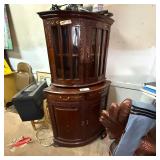 Wooden Corner Cabinet With Glass Doors