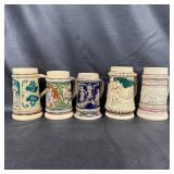 Five German Beer Steins