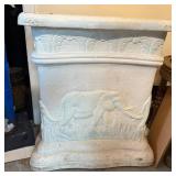 Plaster Pedestal With Elephant Design