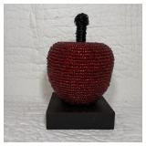 Beaded Apple Sculpture on Base
