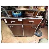 Glass-Top Cabinet With Storage