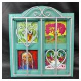 Hand-Painted Framed Artwork With Iron Grille
