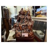 Copper Sculpture on Wooden Base