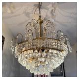 Brass and Crystal Chandelier