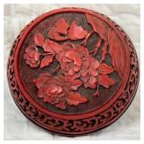 Hand-Carved Chinese Cinnabar Lacquer Box
