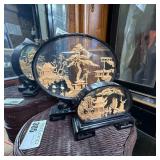 Intricate Oval Chinese Table Screens