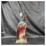 Resin Table Lamp With Abstract Design