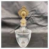 Crystal Perfume Bottle with Ornate Stopper
