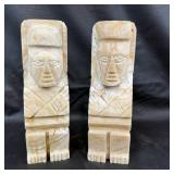 Carved Aztec/Mayan-Style Bookends