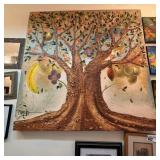 Colorful Tree of Life Signed Painting