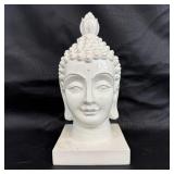 White Ceramic Buddha Head Sculpture