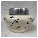 Mexican Ceramic Jar with Metal Lid