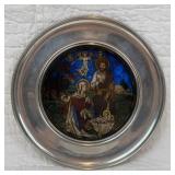 Stained Glass Nativity Pewter Plate