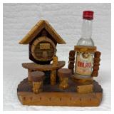 Wood Miniature Barrel and Bottle Display