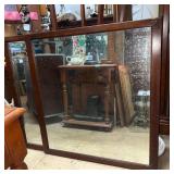 Large Rectangular Cherry Wood Mirror